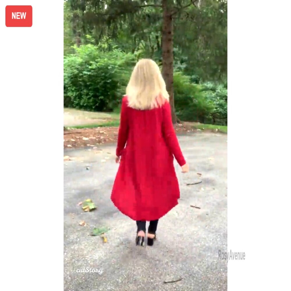 Long Button Down Cardigan With Pockets, Stretchy … - image 5